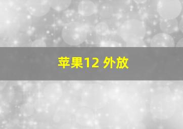 苹果12 外放